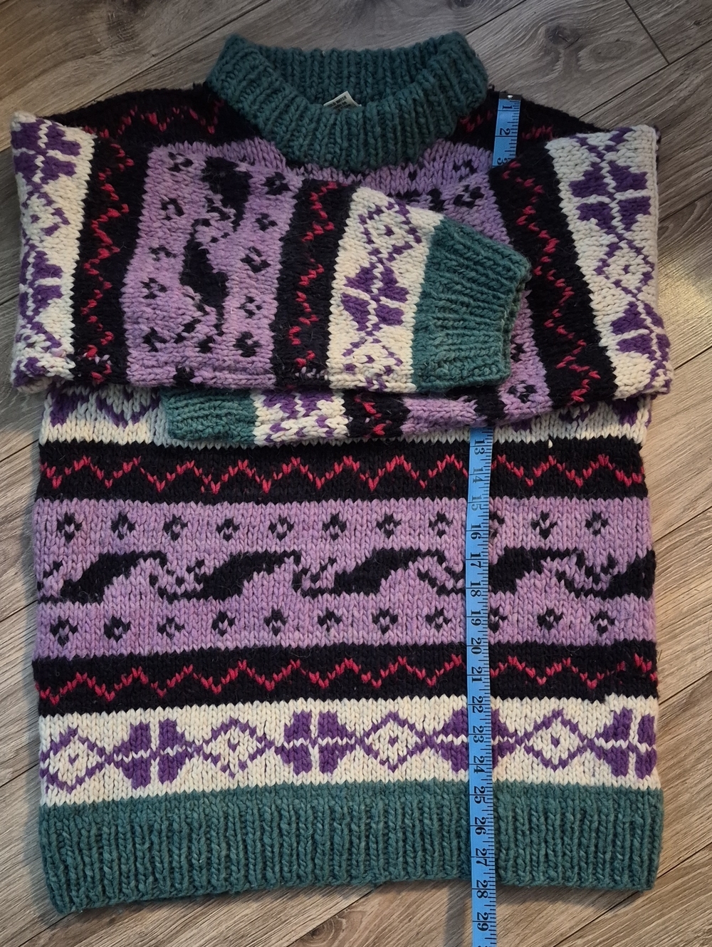Vintage Size Medium / Large INCA Wear Thick Chunky Knit Wool Sweater Ecuador - Picture 6 of 10